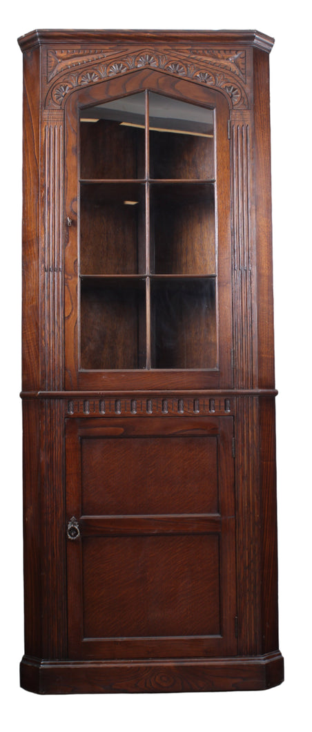 English Oak Corner Cabinet c.1950