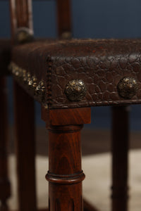 French Tooled Leather Chairs c.1890 (set of 6)