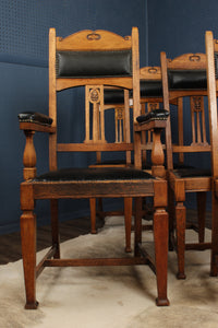 English Oak Chairs c.1900 set of 5