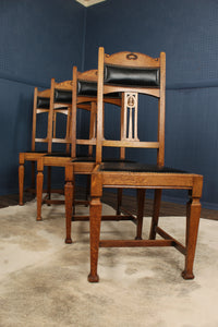 English Oak Chairs c.1900 set of 5