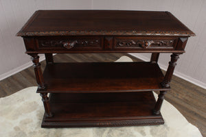 Handcarved Transformative French Oak Server c.1880