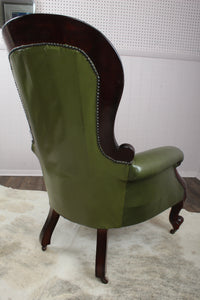 English Leather Tufted Armchair