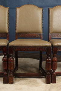 English Oak Chairs c.1920 set of 4