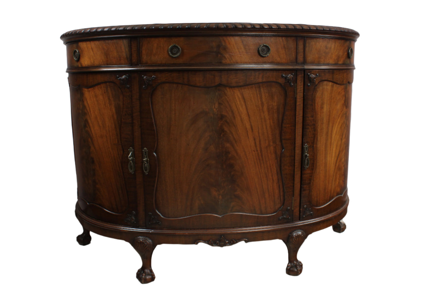 English Mahogany Demilune Cabinet c.1900