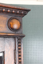 Load image into Gallery viewer, English Oak Stained Glass Bookcase c.1900