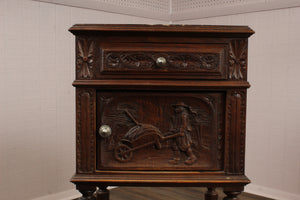 Carved French Oak Chevet c.1880