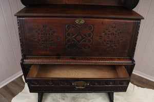 English Oak Bureau Bookcase c.1890