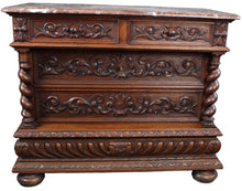 Load image into Gallery viewer, Superb French Oak Marble Top Chest c.1890