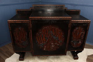 English Carved Japanned Sideboard c.1910