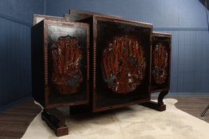 English Carved Japanned Sideboard c.1910