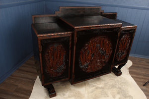 English Carved Japanned Sideboard c.1910