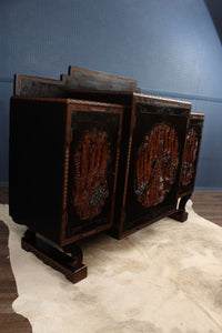 English Carved Japanned Sideboard c.1910