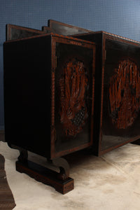 English Carved Japanned Sideboard c.1910