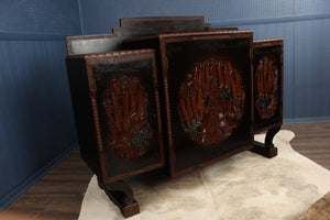 English Carved Japanned Sideboard c.1910