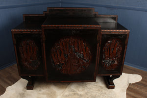 English Carved Japanned Sideboard c.1910