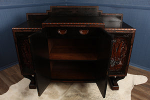 English Carved Japanned Sideboard c.1910