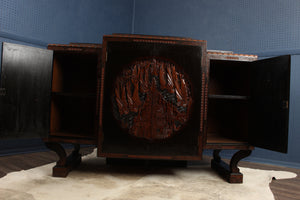 English Carved Japanned Sideboard c.1910