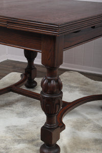 English Oak Drawleaf Table c.1900