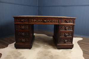 Handcarved European Oak Desk c.1890