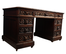 Load image into Gallery viewer, Handcarved European Oak Desk c.1890