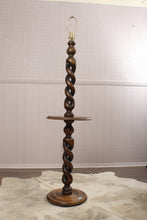 Load image into Gallery viewer, English Oak Barley Twist Floor Lamp *rewired*