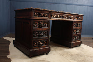 Handcarved European Oak Desk c.1890