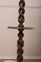 Load image into Gallery viewer, English Oak Barley Twist Floor Lamp *rewired*