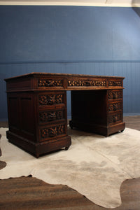 Handcarved European Oak Desk c.1890