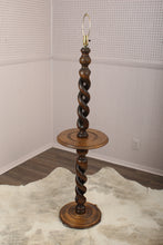 Load image into Gallery viewer, English Oak Barley Twist Floor Lamp *rewired*