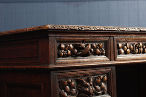 Handcarved European Oak Desk c.1890