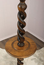 Load image into Gallery viewer, English Oak Barley Twist Floor Lamp *rewired*