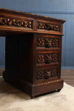 Load image into Gallery viewer, Handcarved European Oak Desk c.1890