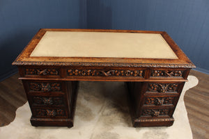 Handcarved European Oak Desk c.1890