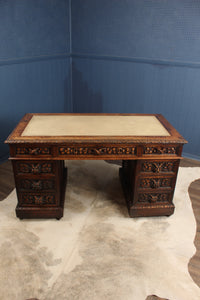 Handcarved European Oak Desk c.1890