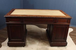 Handcarved European Oak Desk c.1890