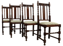 Load image into Gallery viewer, English Oak Barley Twist Chairs set of 4