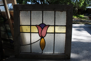 Antique English Stained Glass in Original Frame