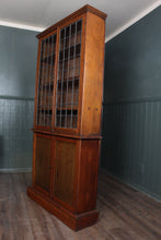 Load image into Gallery viewer, English Oak Leaded Glass Bookcase c.1900