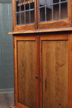 Load image into Gallery viewer, English Oak Leaded Glass Bookcase c.1900