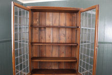 Load image into Gallery viewer, English Oak Leaded Glass Bookcase c.1900