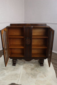 English Oak Art Deco Bookcase c.1930