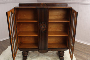 English Oak Art Deco Bookcase c.1930