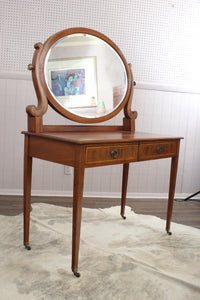 English Inlaid Mahogany Dressing Table c.1920