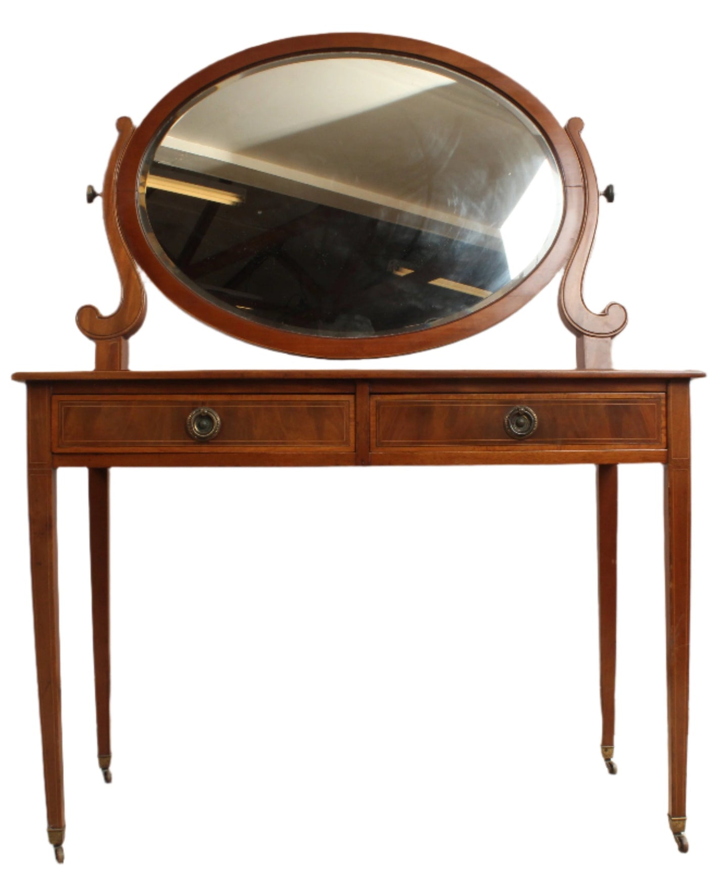 English Inlaid Mahogany Dressing Table c.1920