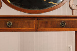 English Inlaid Mahogany Dressing Table c.1920