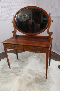 English Inlaid Mahogany Dressing Table c.1920