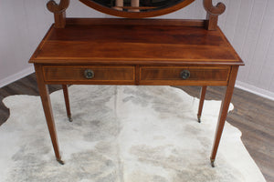 English Inlaid Mahogany Dressing Table c.1920