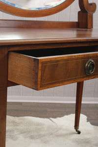 English Inlaid Mahogany Dressing Table c.1920