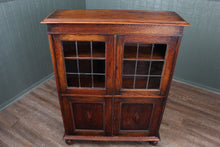 Load image into Gallery viewer, English Oak Leaded Glass Bookcase c.1900