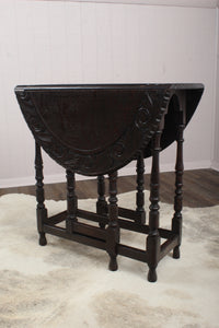 English Carved Oak Occasional Table c.1900